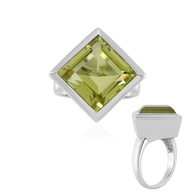 Anello in argento con Quarzo Limone (MONOSONO COLLECTION)