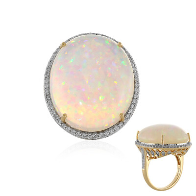 Anello in oro con Opale di Welo AAA (AMAYANI)