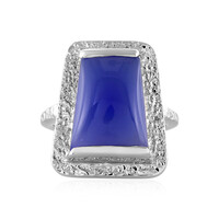Anello in argento con Calcedonio Blu