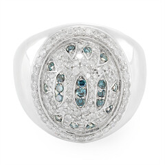Anello in argento con Diamante Blu