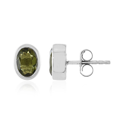 Orecchini in argento con Moldavite