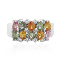 Anello in argento con Zaffiro Fancy