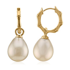 Orecchini in argento con Perla Dorata dei Mari del Sud Kabira (TPC)