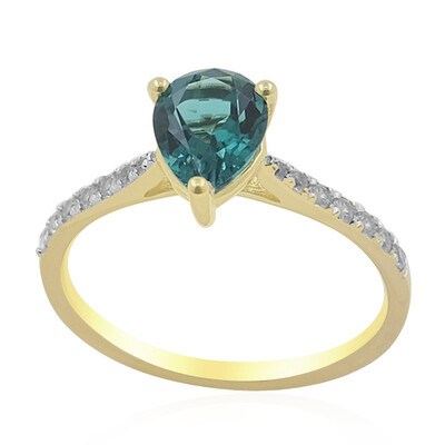 Anello in oro con Indicolite Brasiliana