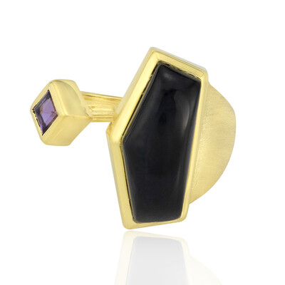 Anello placcato in oro con Onice