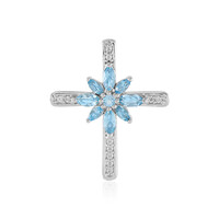 Ciondolo in argento con Topazio Blu Svizzero