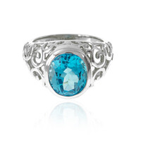 Anello in argento con Topazio Blu Svizzero