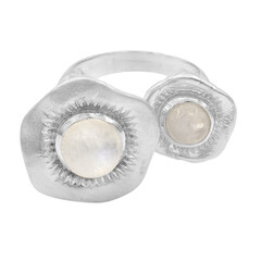 Anello in argento con Pietra di Luna Arcobaleno