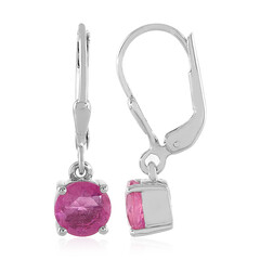Orecchini in argento con Zaffiro Rosa del Madagascar