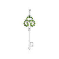Ciondolo in argento con Diopside Russo