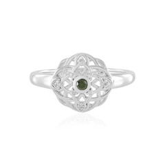Anello in argento con Diamante Verde I2