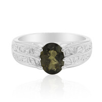 Anello in argento con Moldavite