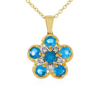 Collana in argento con Apatite Blu Neon