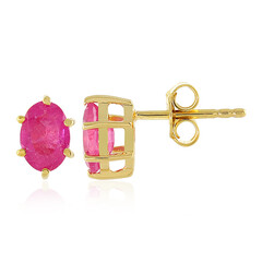 Orecchini in argento con Zaffiro Rosa del Madagascar