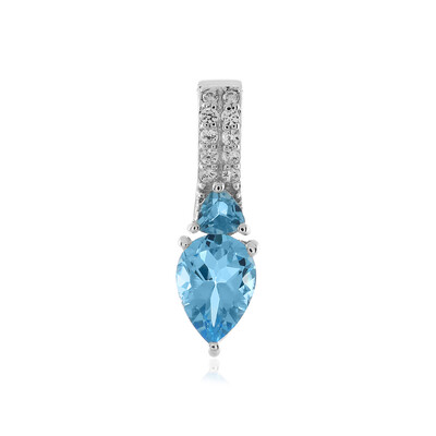 Ciondolo in argento con Topazio Blu Svizzero