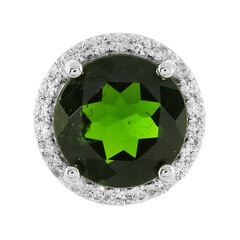 Ciondolo in argento con Diopside Russo