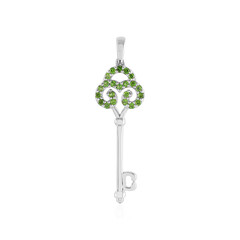 Ciondolo in argento con Diopside Russo