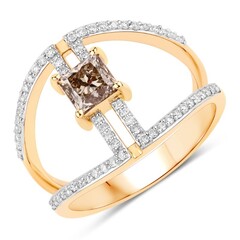Anello in oro con Diamante Cioccolato I2 (SUHANA)