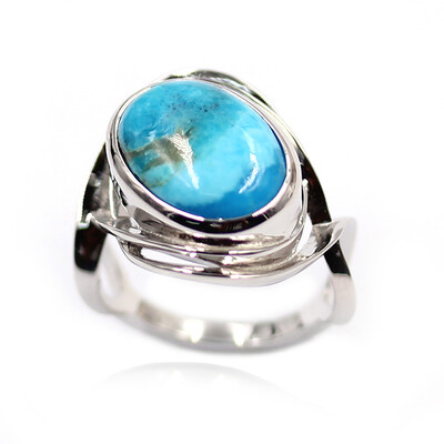 Anello in argento con Turchese Kingman Mohave Blu (Faszination Türkis)
