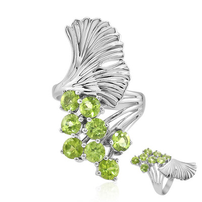 Anello in argento con Peridoto Jilin