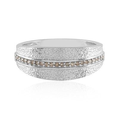 Anello in argento con Diamante Champagne I2
