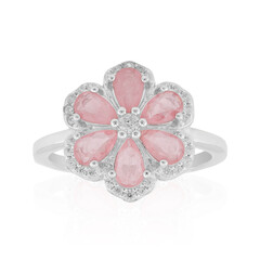 Anello in argento con Quarzo rosa pastello