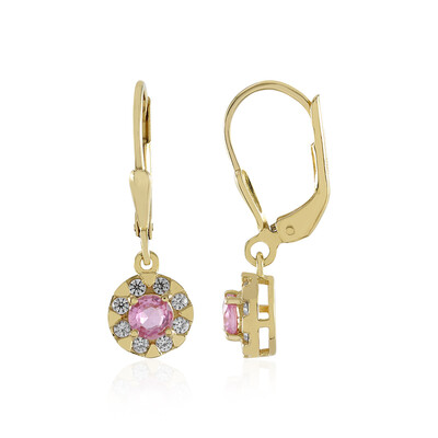 Orecchini in argento con Zaffiro Rosa del Madagascar