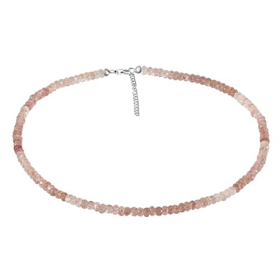 Collana in argento con Quarzo Fragola
