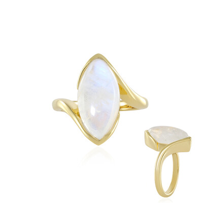 Anello in argento con Pietra di Luna Arcobaleno