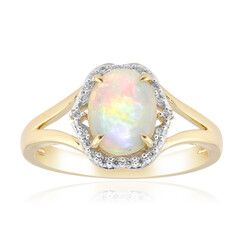 Anello in oro con Opale Bianco Brasiliano