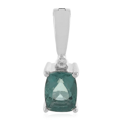 Ciondolo in argento con Fluorite Petrolio del Belgio