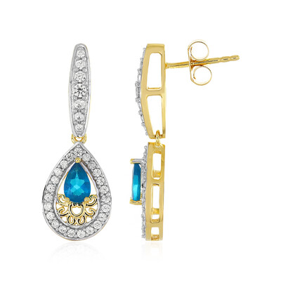 Orecchini in argento con Apatite Blu Neon