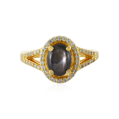 Anello in argento con Zaffiro Stellato Nero