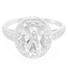 Anello in argento con Petalite