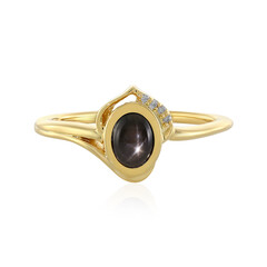 Anello in argento con Zaffiro Stellato Nero