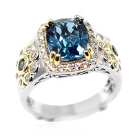 Anello in argento con Topazio Blu Londra (Dallas Prince Designs)