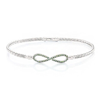 Bracciale in argento con Diamante Verde