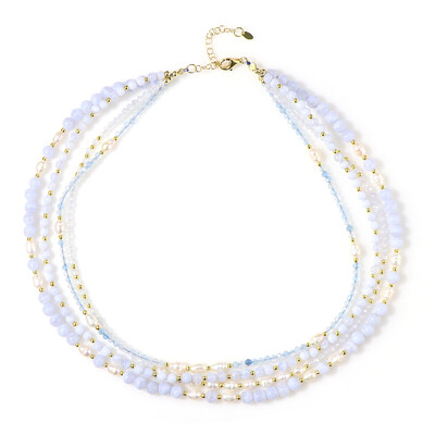 Collana in argento con Agata Blu Lace (Riya)