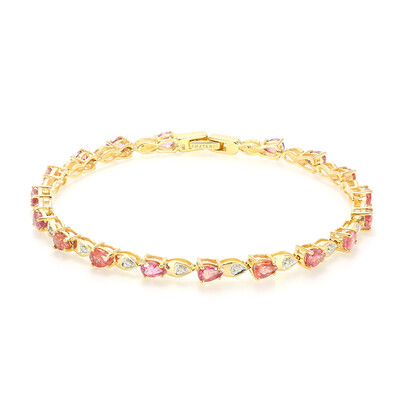 Bracciale in oro con Zaffiro Padparadscha (non riscaldato) (AMAYANI)