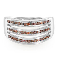Anello in argento con Diamante Cognac Rosso