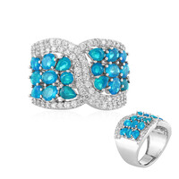 Anello in argento con Opale Blu dell'Etiopia