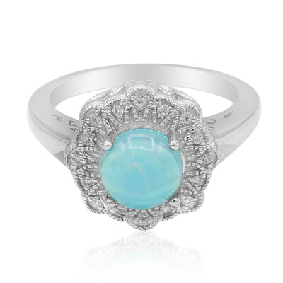 Anello in argento con Opale Blu dell'Etiopia