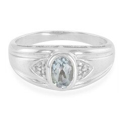 Anello da uomo in argento con Topazio Blu Cielo