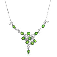 Collana in argento con Diopside Russo