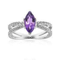 Anello in argento con Ametista Zambiana