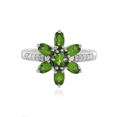 Anello in argento con Diopside Russo