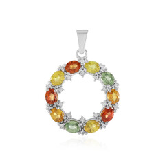 Ciondolo in argento con Zaffiro Fancy