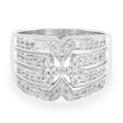 Anello in argento con Zaffiro Bianco