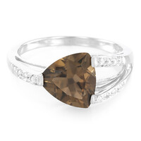 Anello in argento con Quarzo Fumè