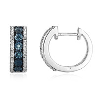 Orecchini in argento con Diamante Blu I3